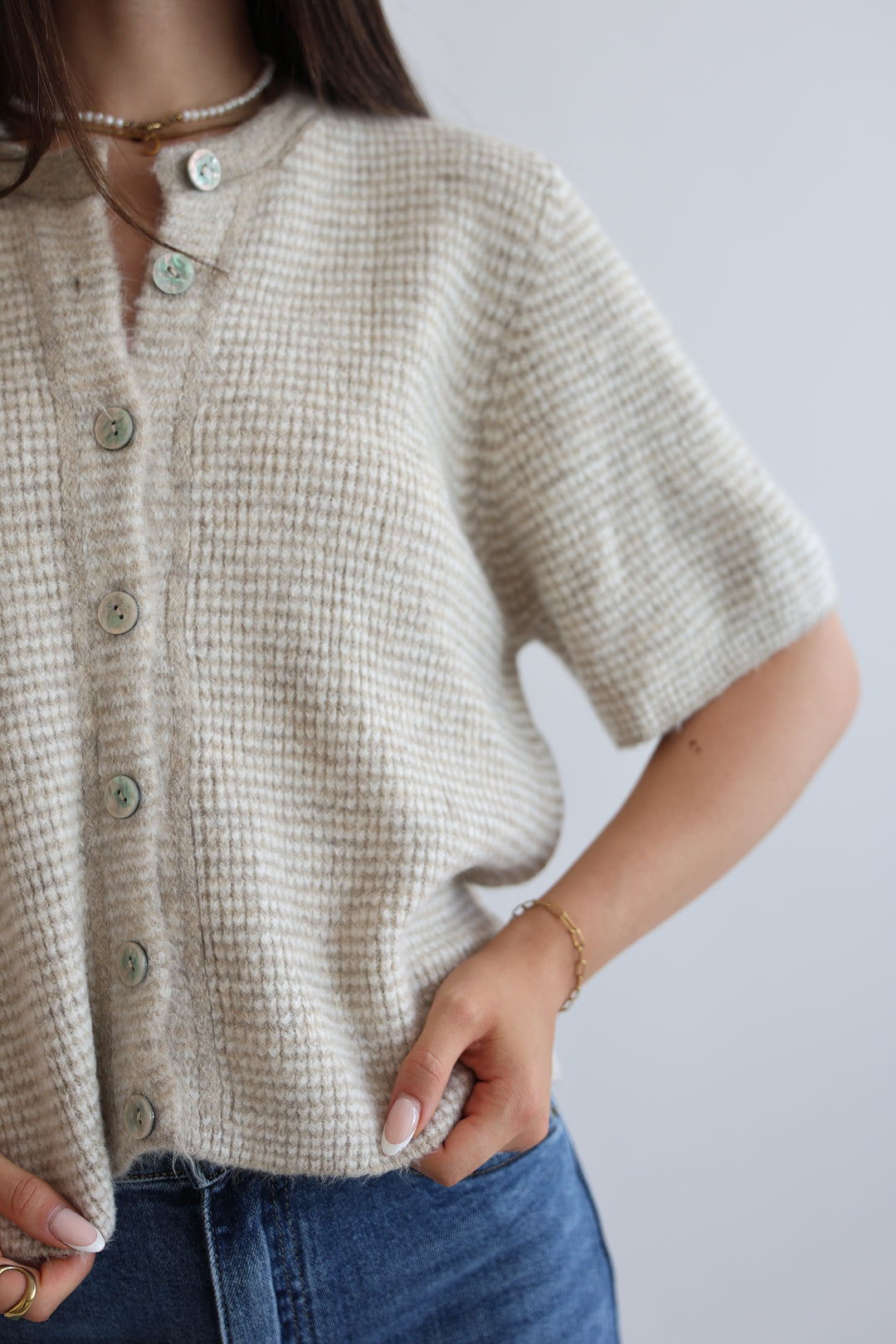 Little French Stripe Cardigan
