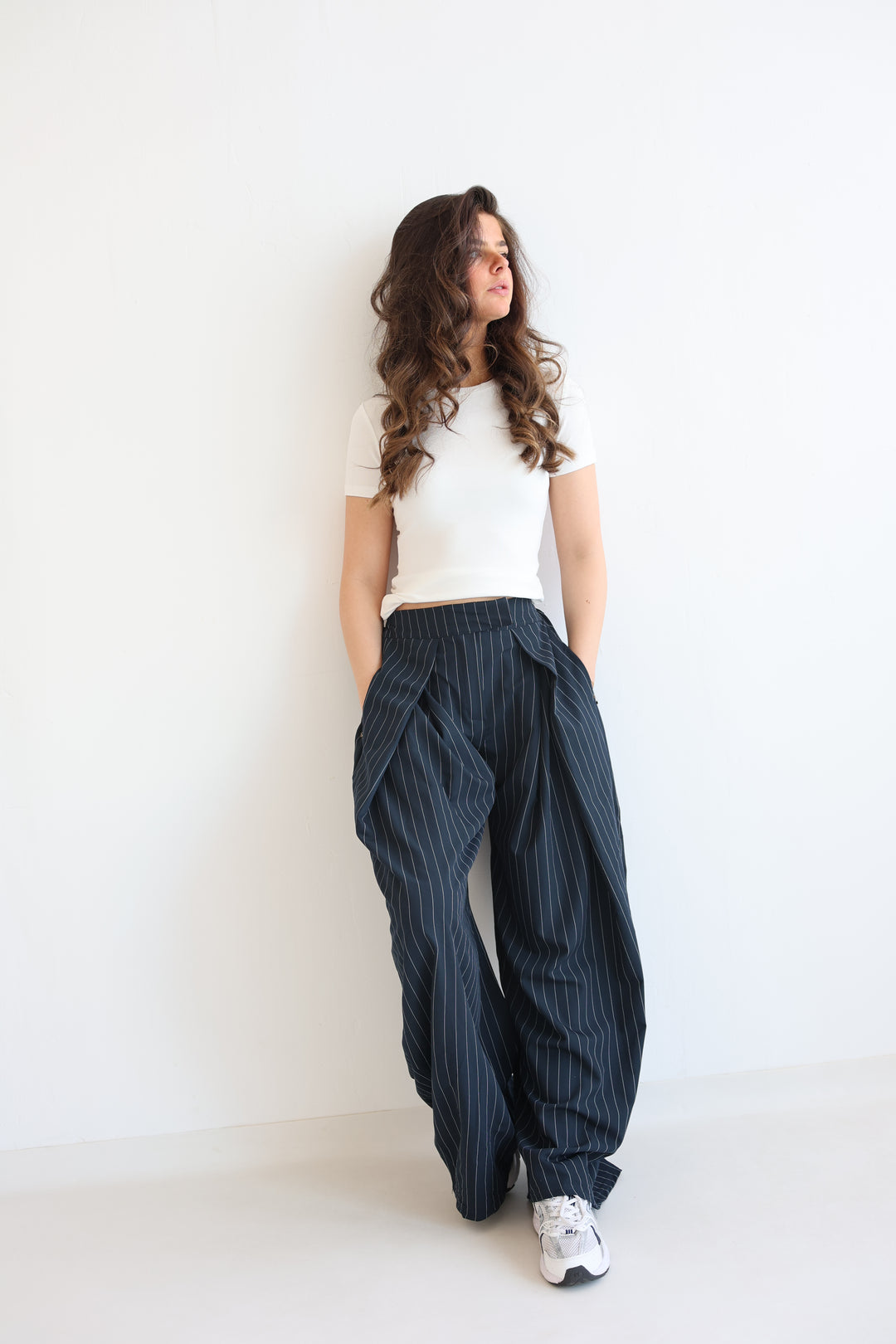 Tailored Wrap Pleat Bundfaltenhose