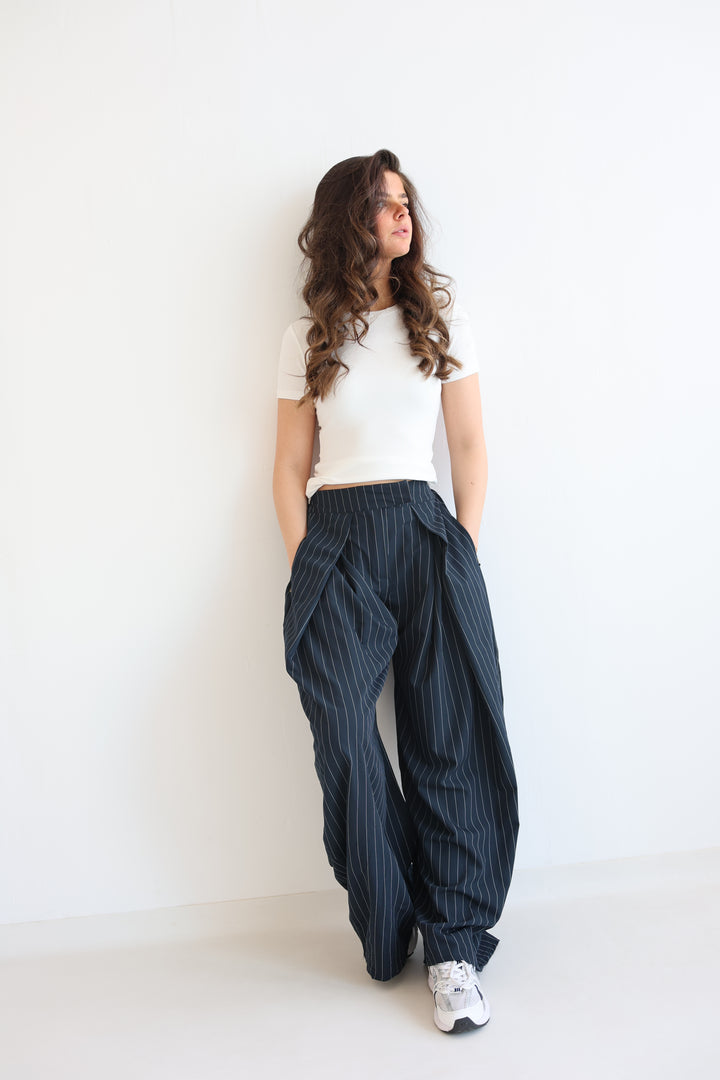 Tailored Wrap Pleat Bundfaltenhose