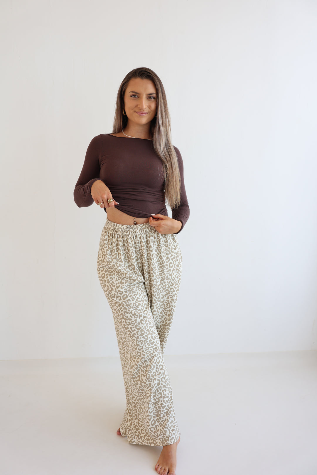 Jersey Jogger Pants mit Leoprint Nuna