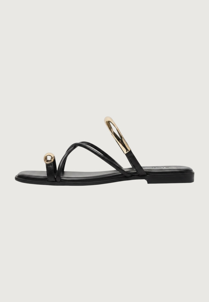 Gold Trim Toe Ring Sandals