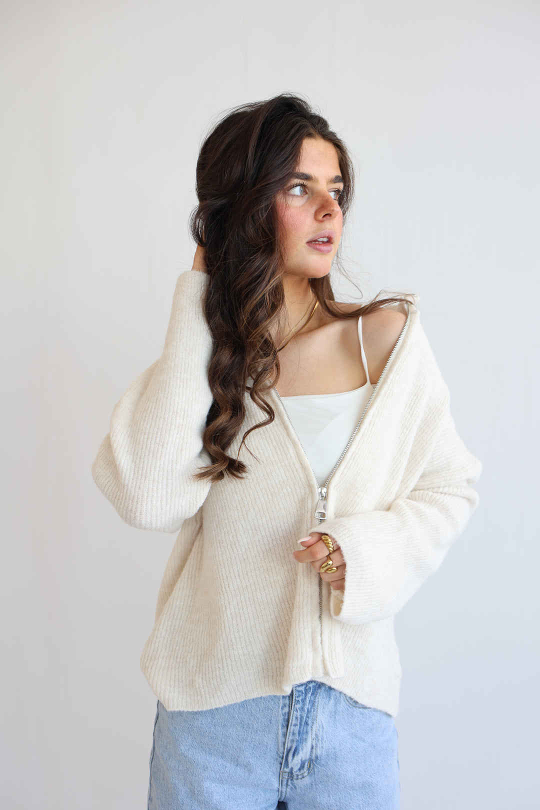 Casual Zipper Cardigan