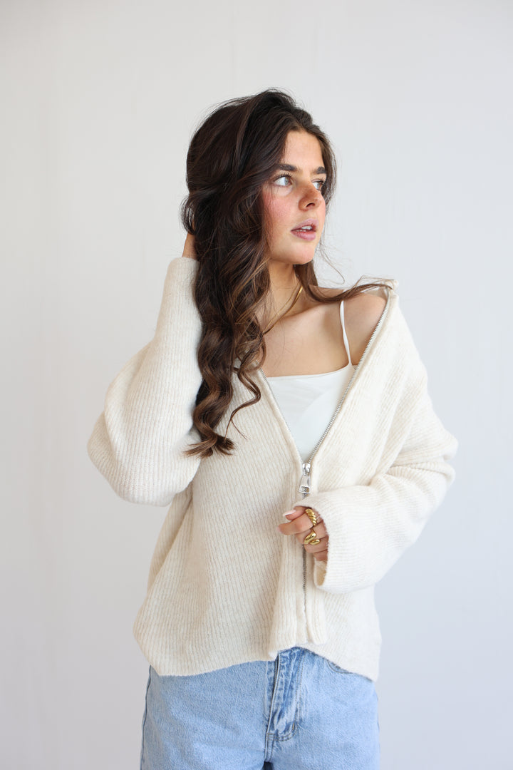 Casual Zipper Cardigan