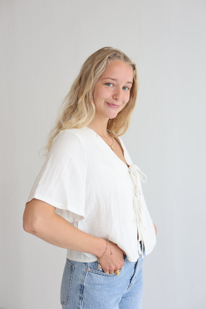 Short Sleeve Leinen Bluse