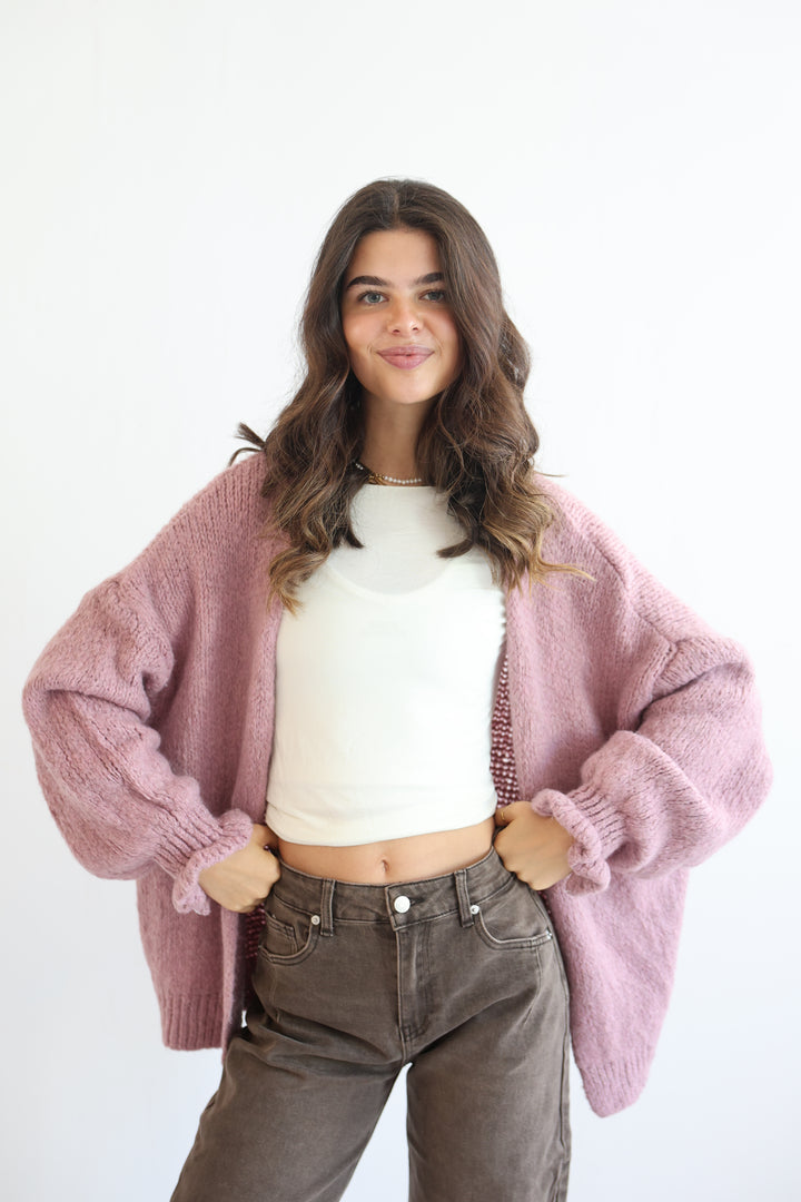 Offener Cardigan mit Rüschenärmeln Clara