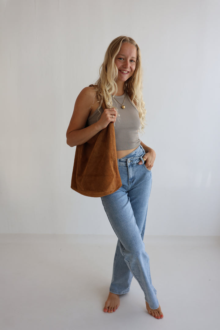 Handtasche aus Wildleder Chestnut Dream