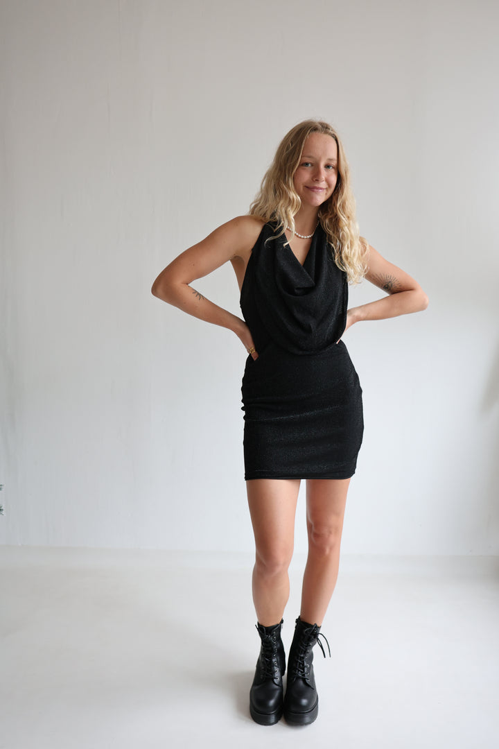 Kleid mit Wasserfallausschnitt Savannah