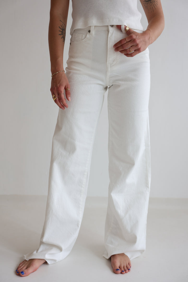 White Extra Long Jeans
