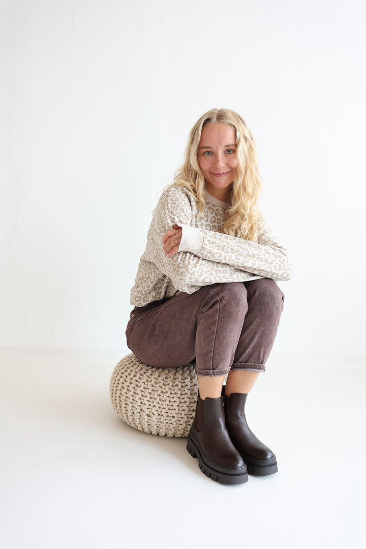 Sweater mit Leoprint
