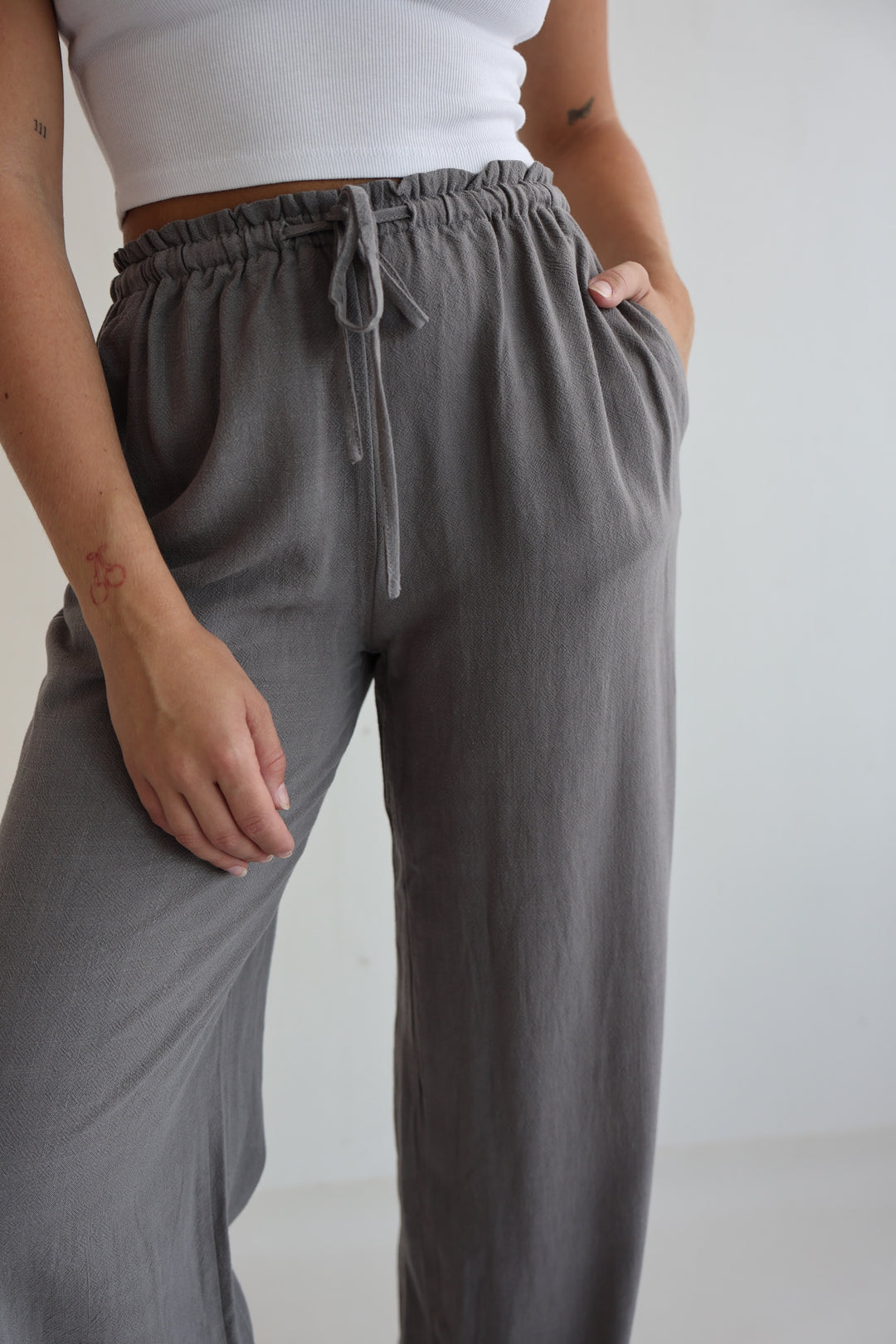 Extra Long Leinenhose mit Gummizug Chiara