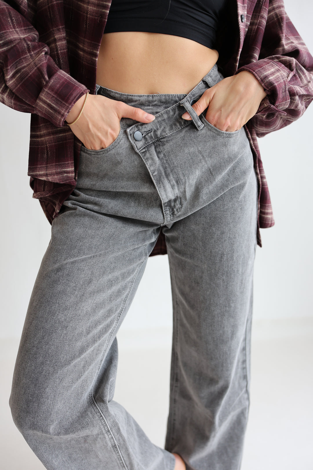 Asymmetrische Straight Fit Jeans Daria