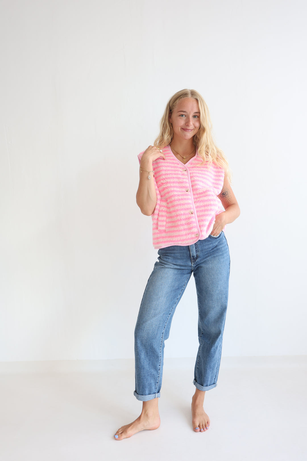 Candy Stripe Teddy Vest