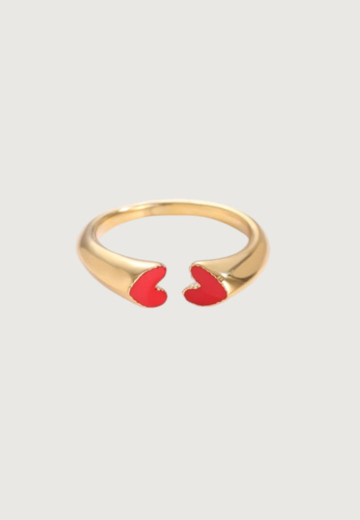 Ring Two Red Hearts