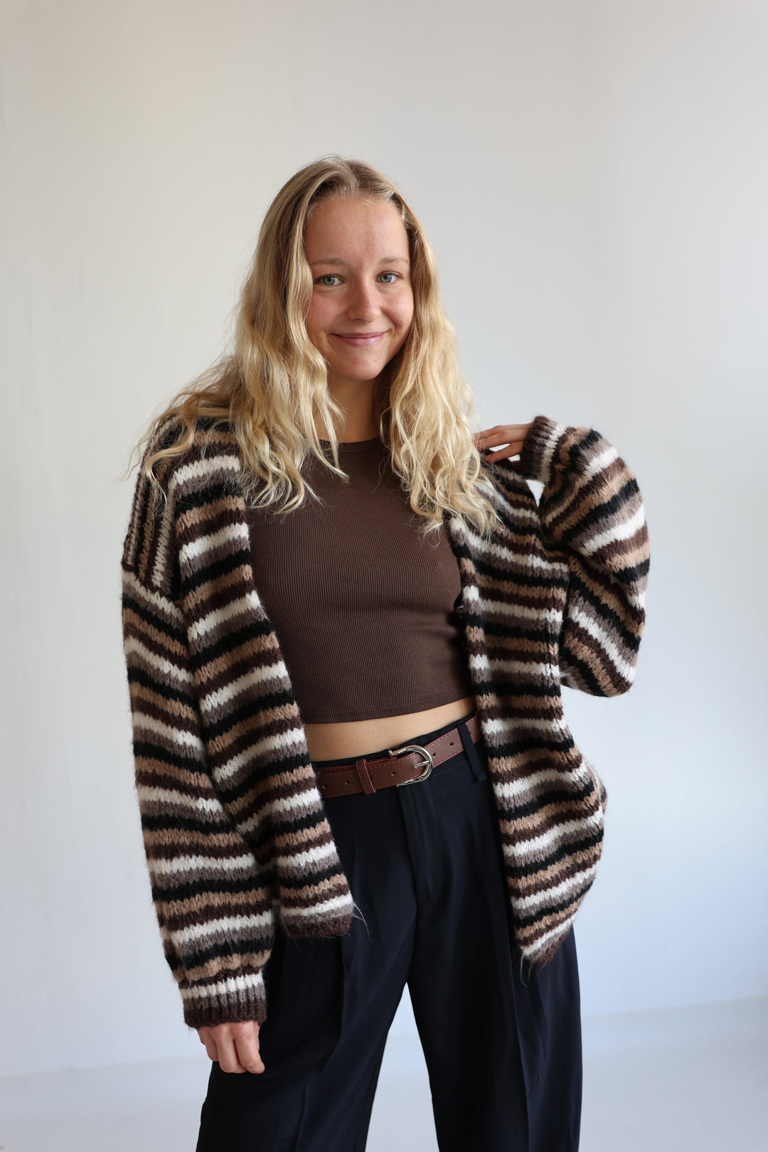 Gestreifter Oversize Cardigan Merle
