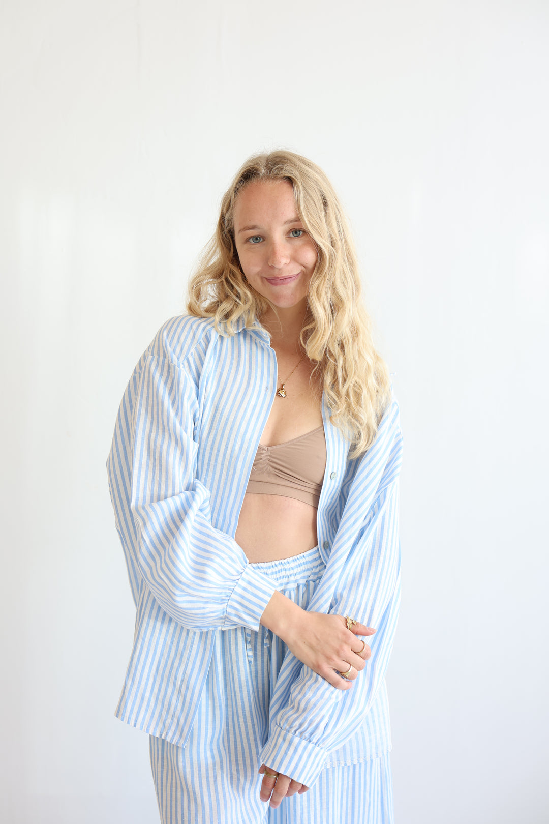 Oversize Striped Linen Bluse