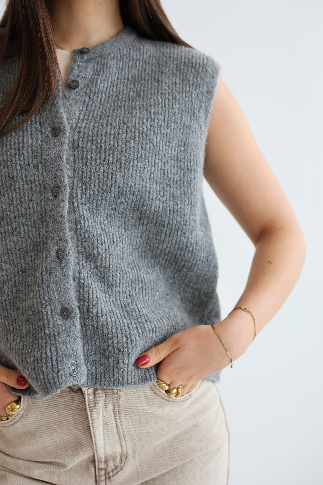 Einfarbige Weste Jolina