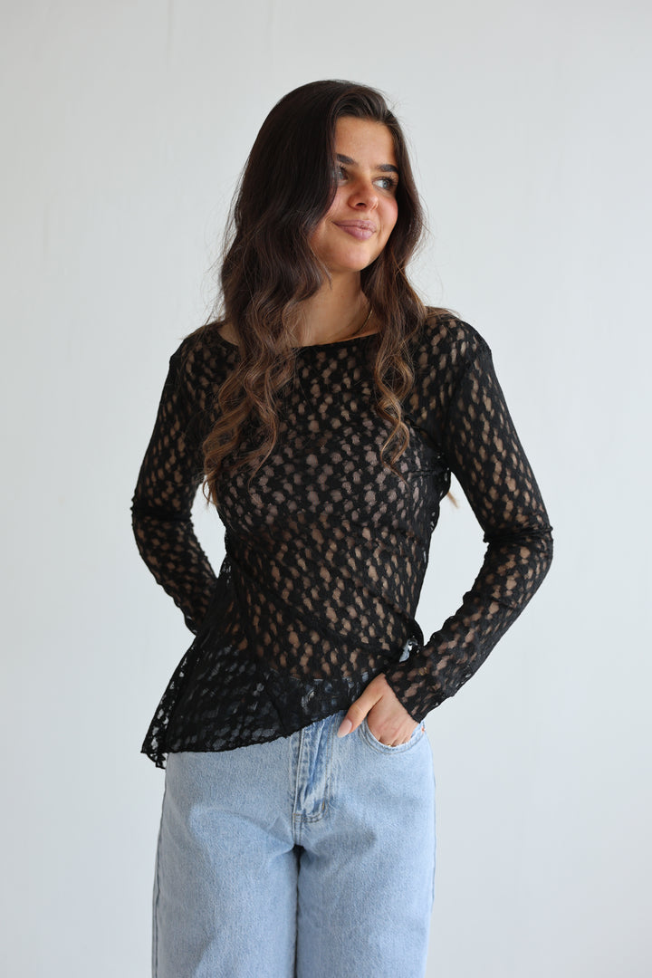 Asymmetric Mesh Longsleeve