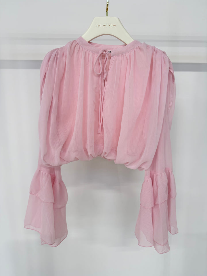 BLUSE MIT VOLANTÄRMELN LOUISA ROSA GR.S/M (B-WARE)