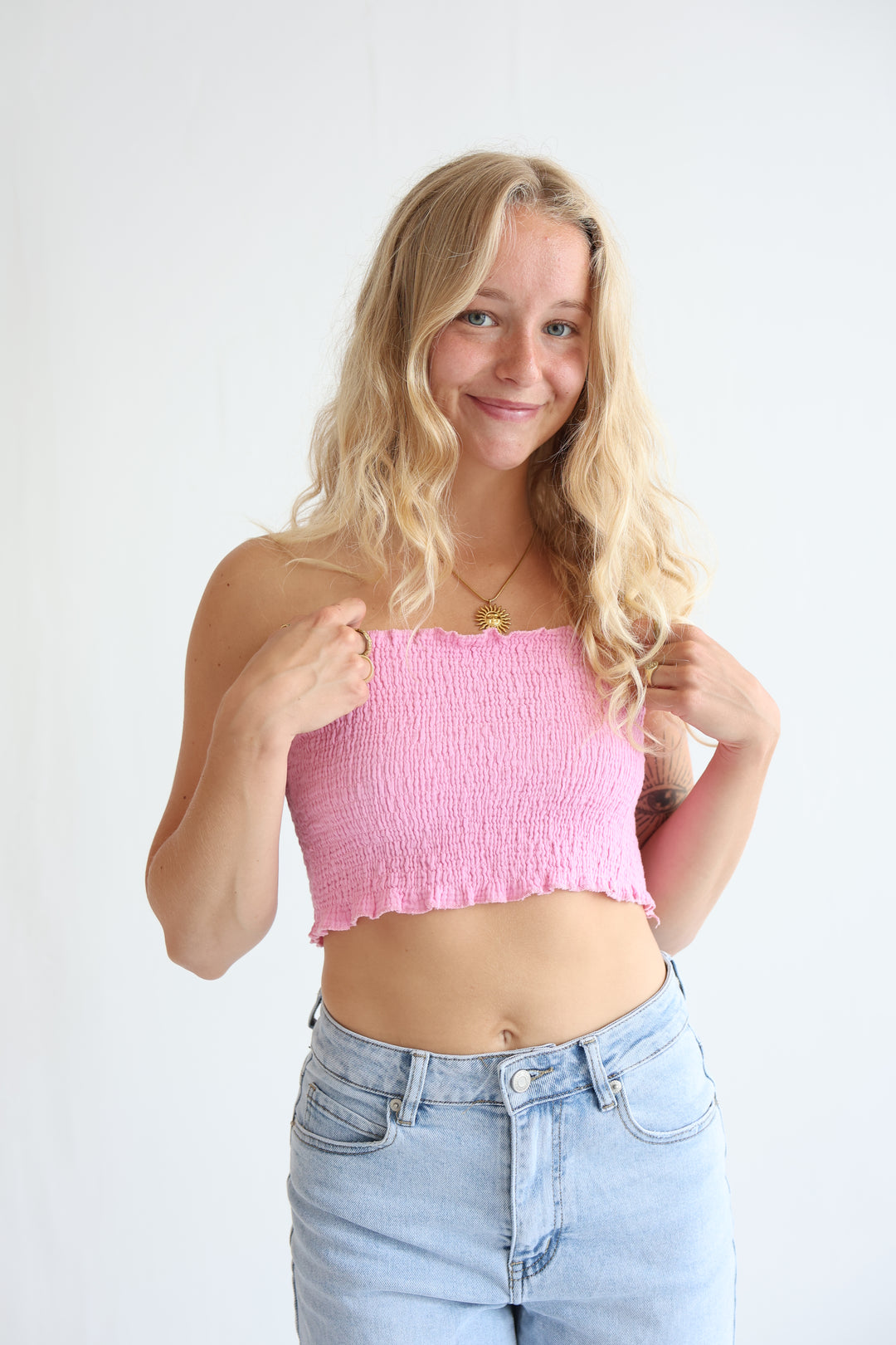 Short Croptop aus Musselin