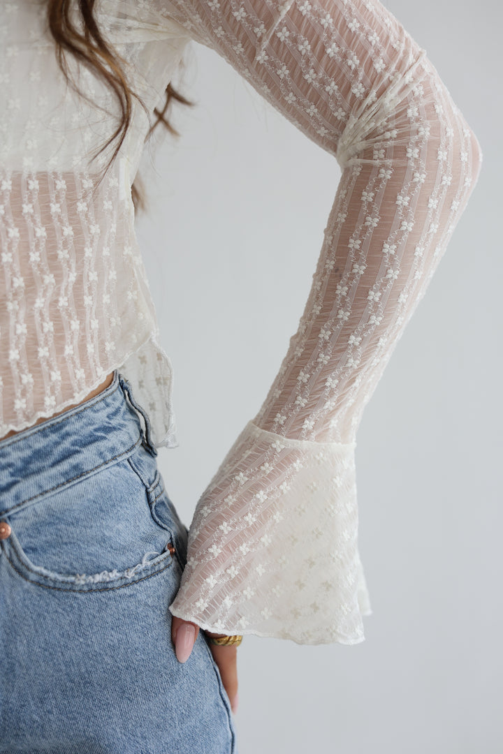 Transparentes Spitzenshirt Emmi
