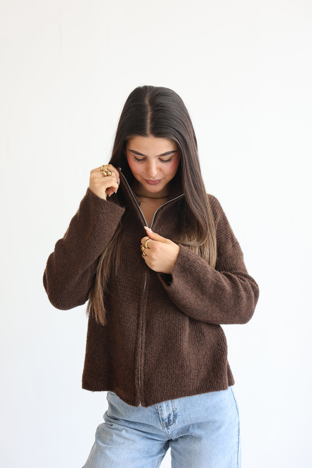 Casual Zipper Cardigan