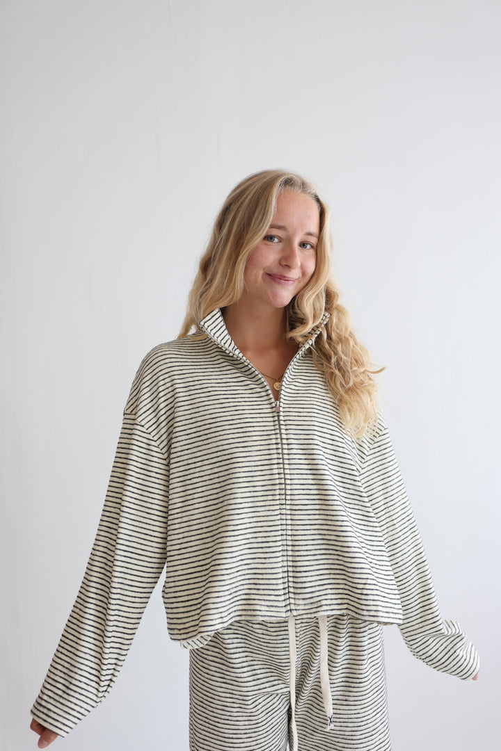 Marlow Stripe Zip Sweater