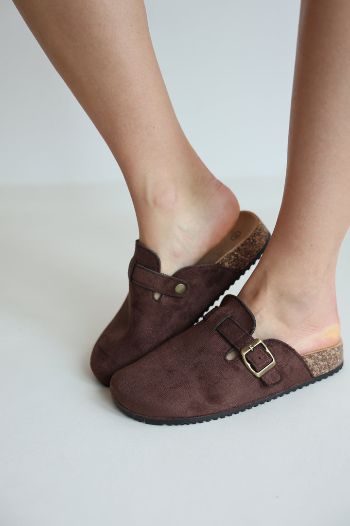 Chocolate Flat Mules
