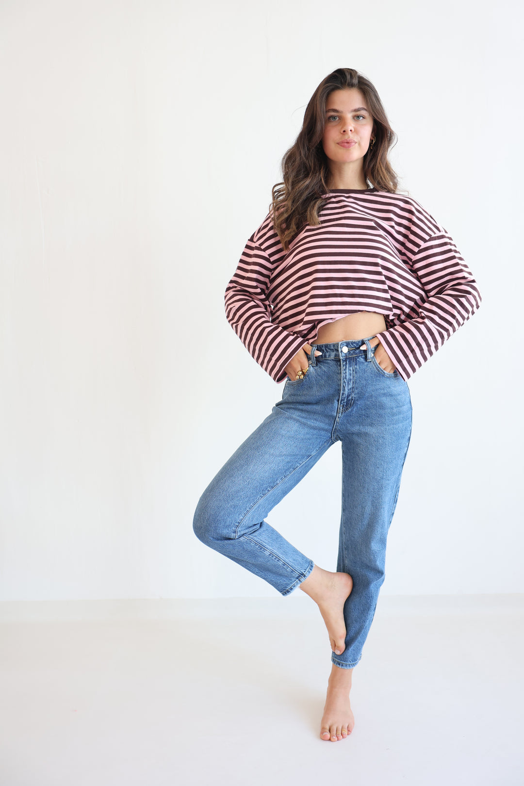 Deep Blue Mom Jeans
