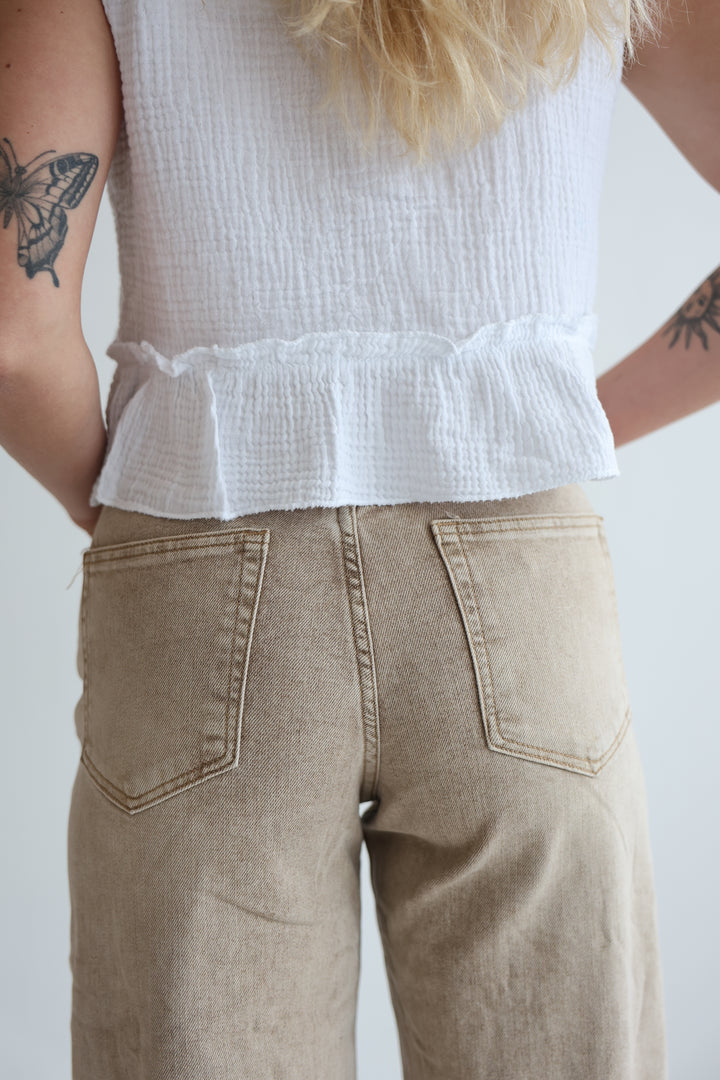 Extra Long Straight Fit Jeans Cappuccino