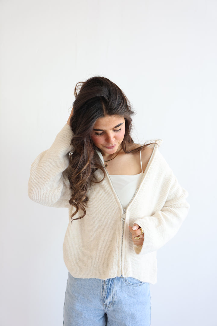 Casual Zipper Cardigan