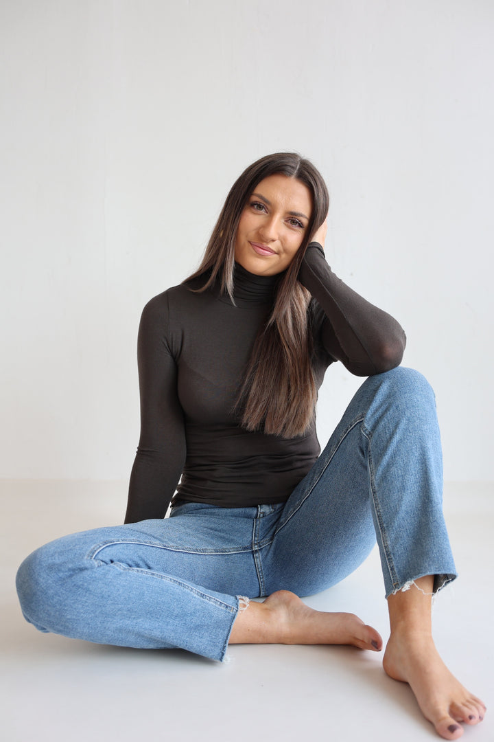 Cashmere Longsleeve mit Kragen Liliana (einfarbig)