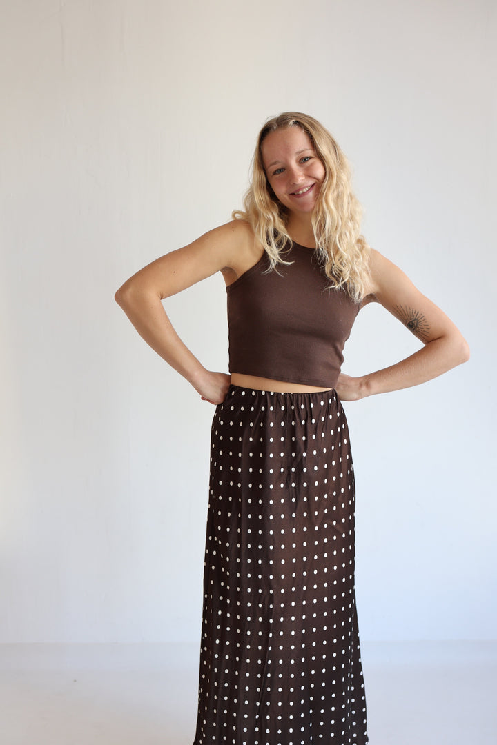 Langer Viskoserock Polka Dots