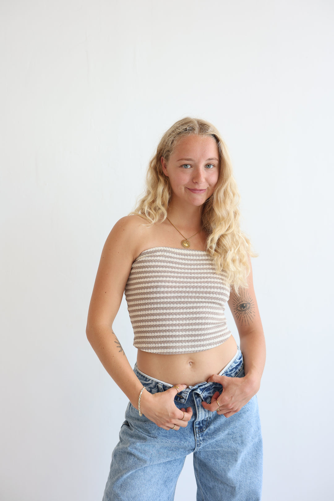 Striped Knit Tube Top