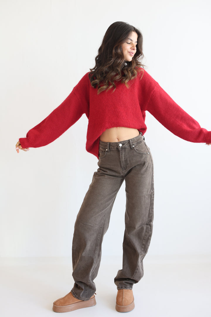Extra Long Chestnut Flow Barrel Jeans