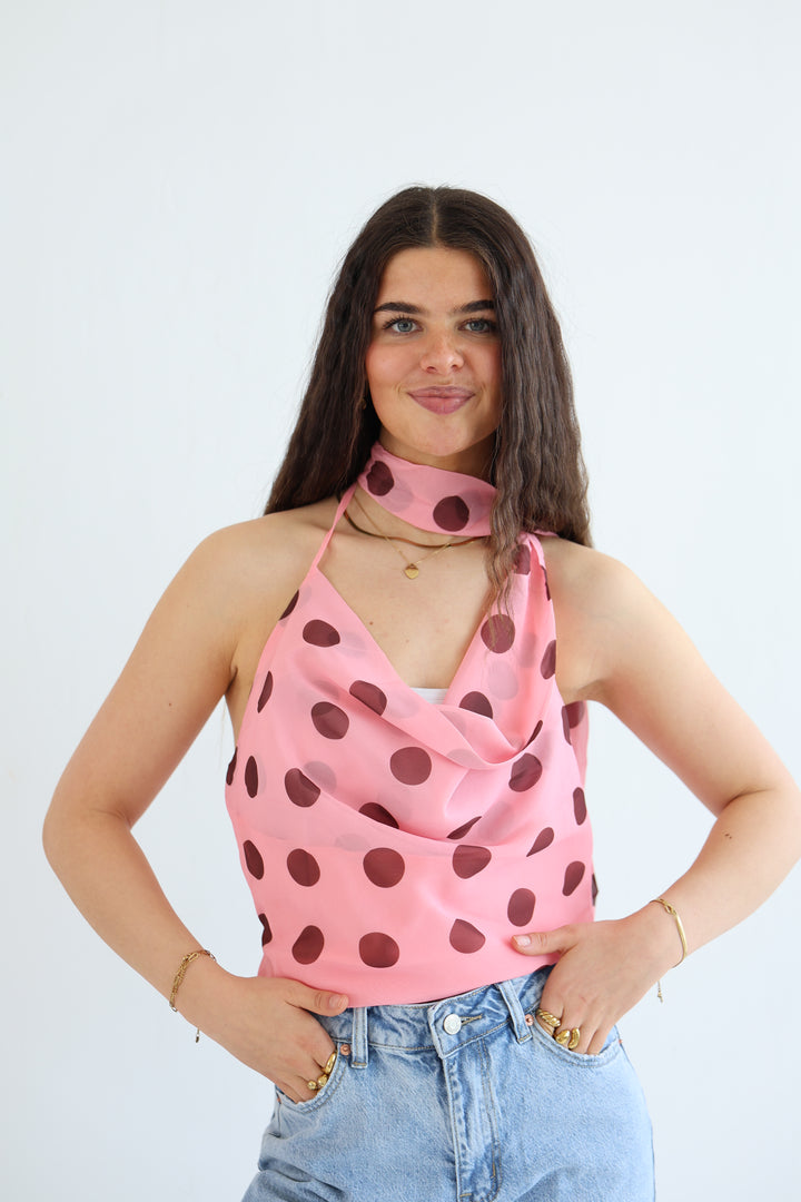 Polka Dot Wrap Top