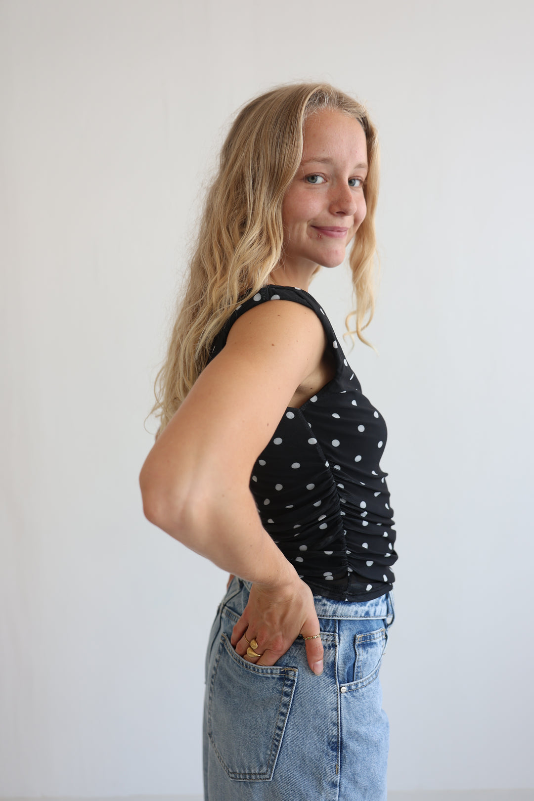 Ruffled Polka Dots Top