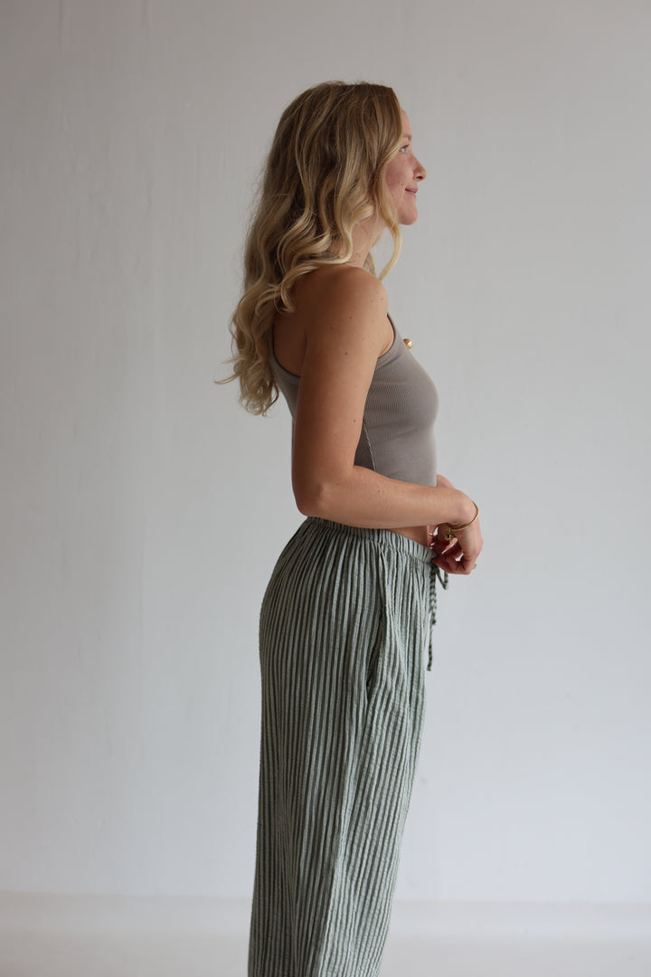 Lange Musselinhose mit Streifen Little Lines