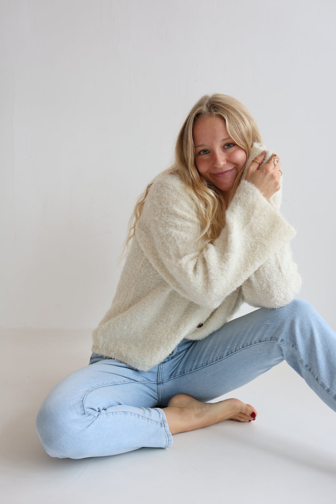 Kuscheliger Cardigan mit Herzknöpfen Tara