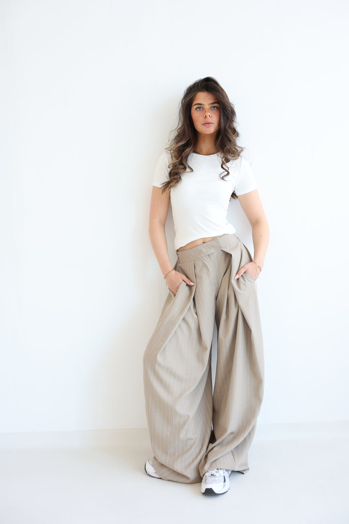 Tailored Wrap Pleat Bundfaltenhose