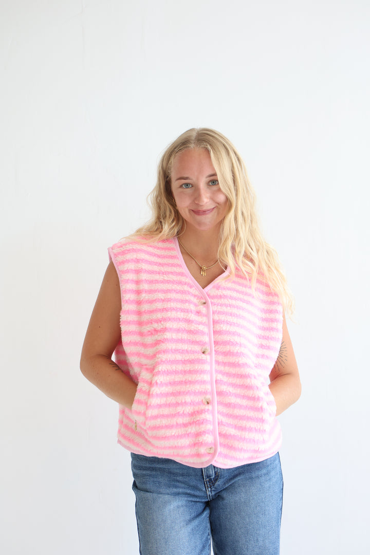 Candy Stripe Teddy Vest