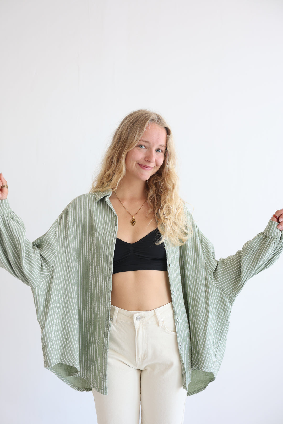 Musselinbluse Casual Stripes