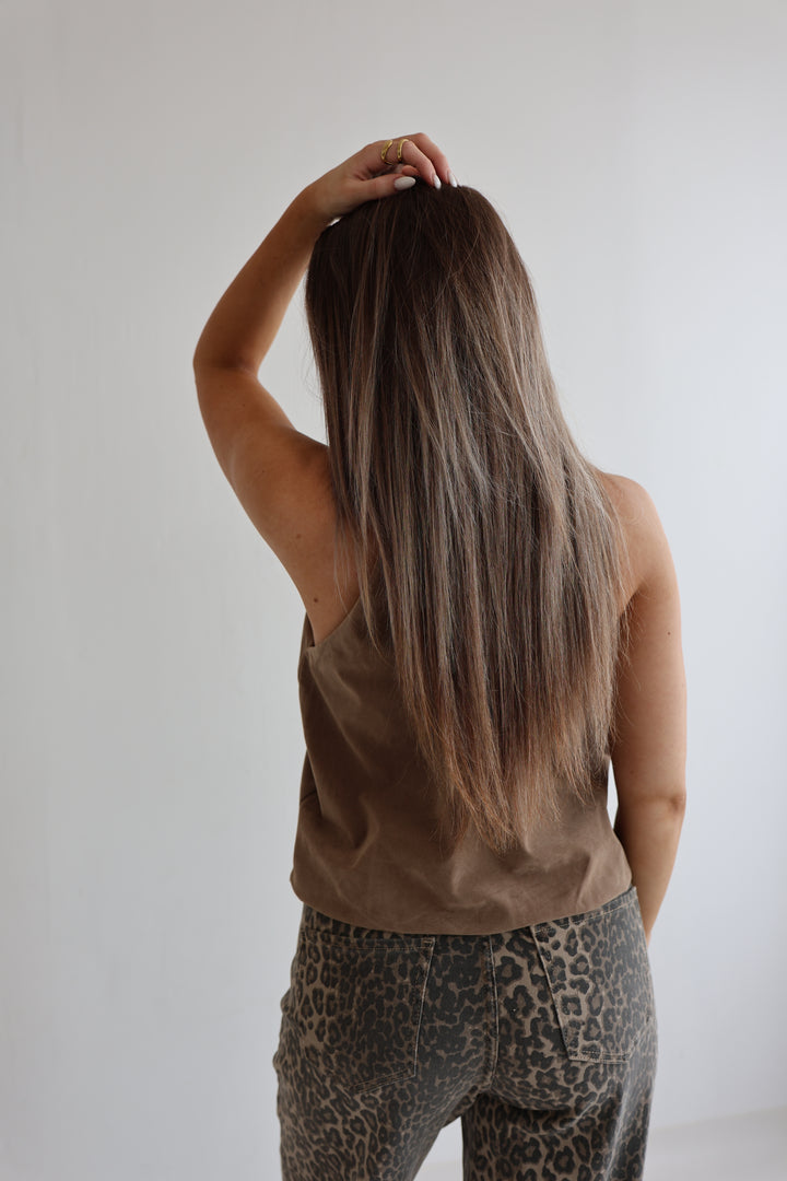 Neckholder-Top Velour Chic