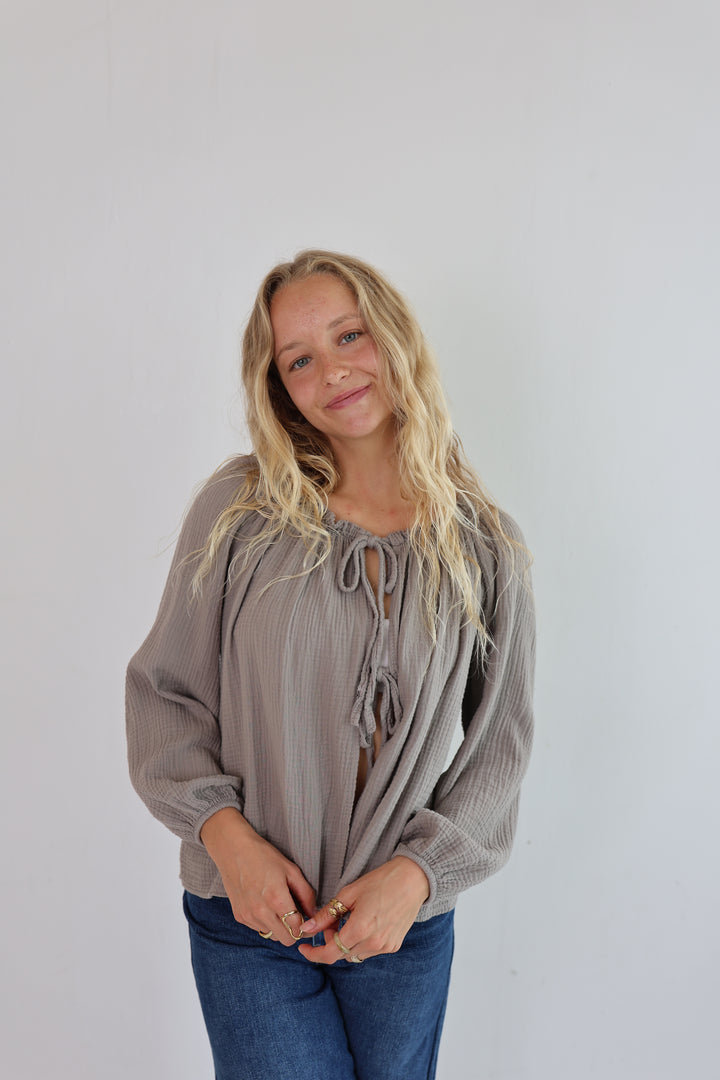 Musselinbluse mit Schleifen Milena