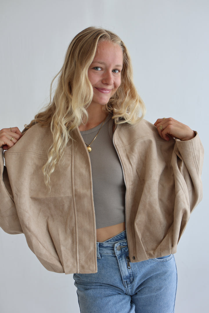 Luxe Suede Bomber Jacket
