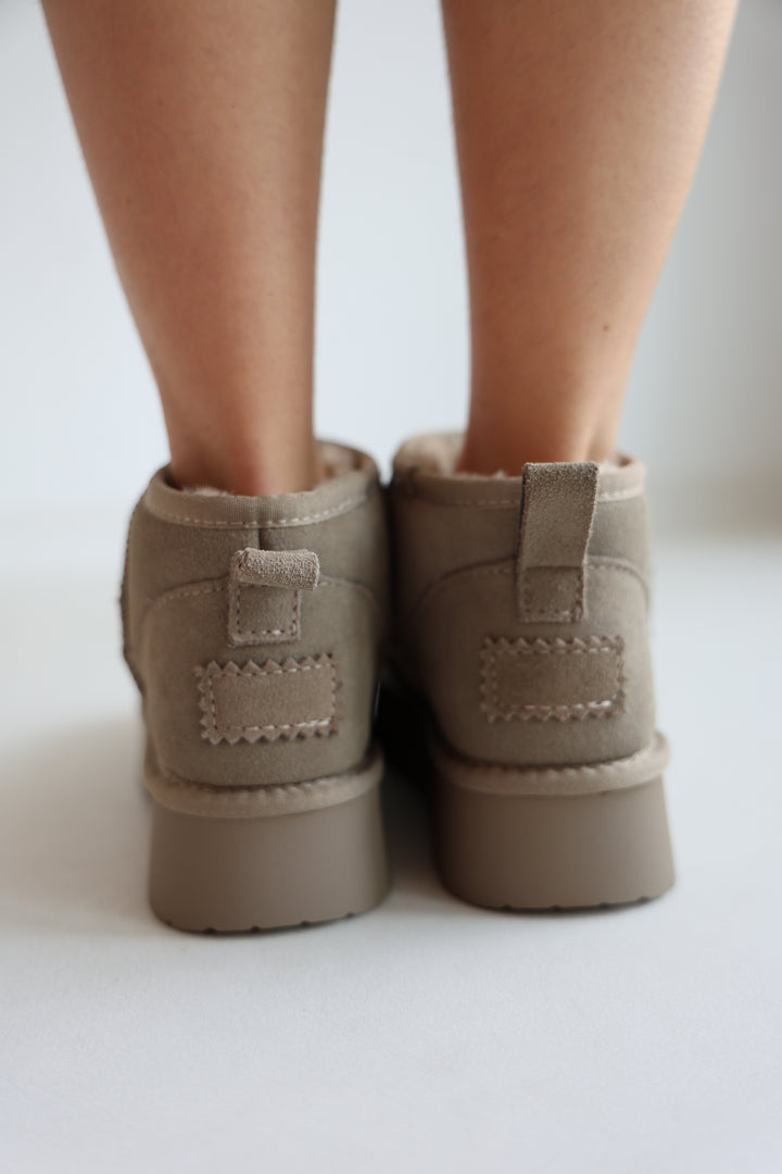 Leather Mini Plateau Boots