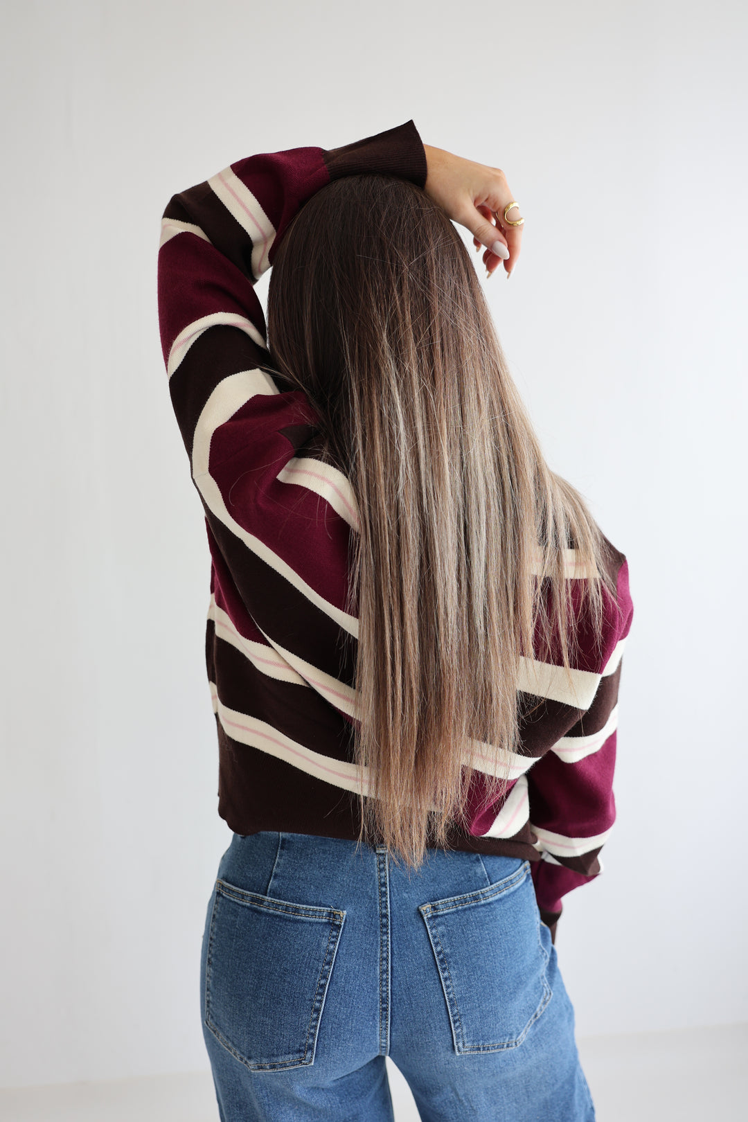 Striped Longsleeve Polo Heritage