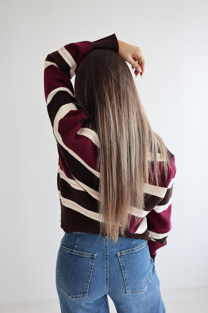 Striped Longsleeve Polo Heritage