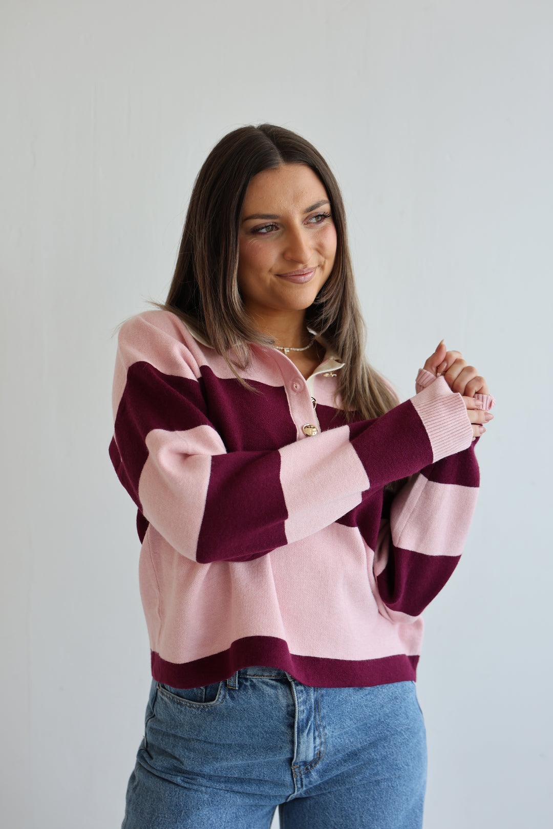 Bold Stripes Long Polo