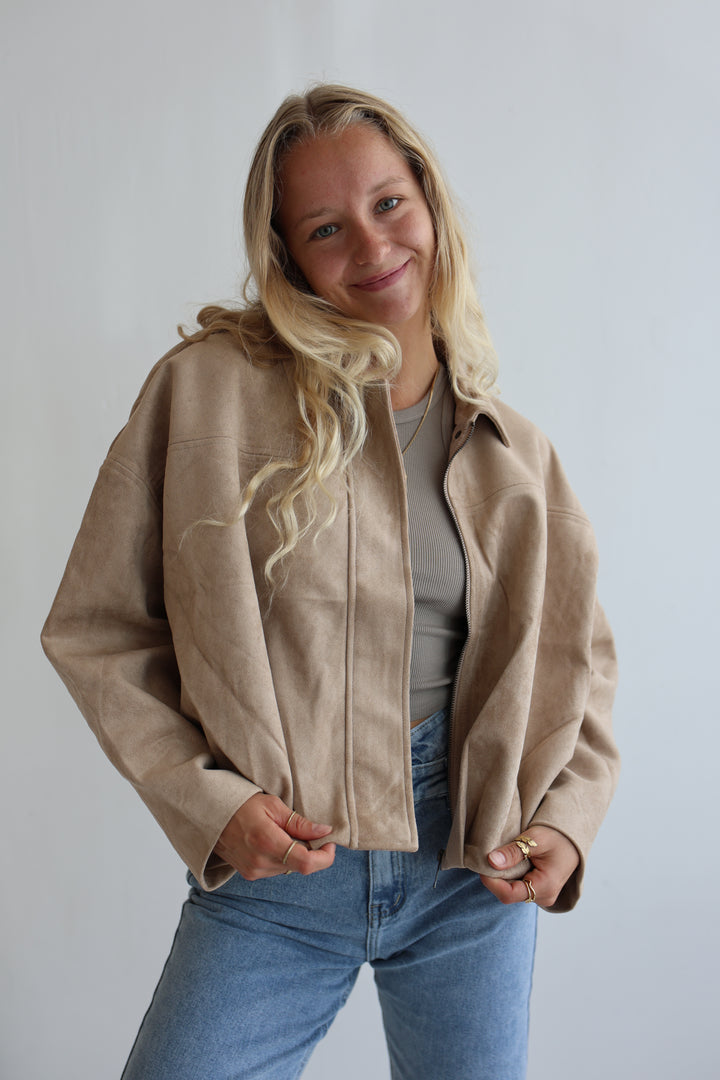 Luxe Suede Bomber Jacket