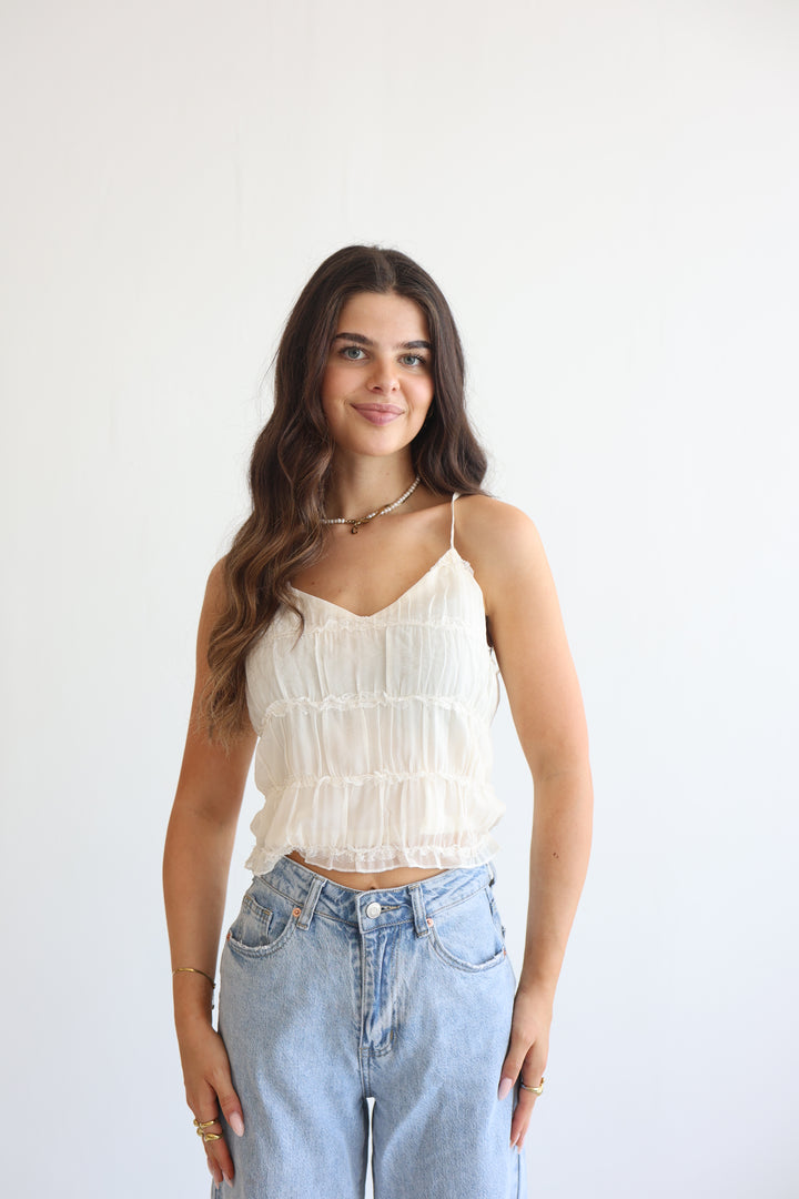 Sunlit Ruffle Basic Top